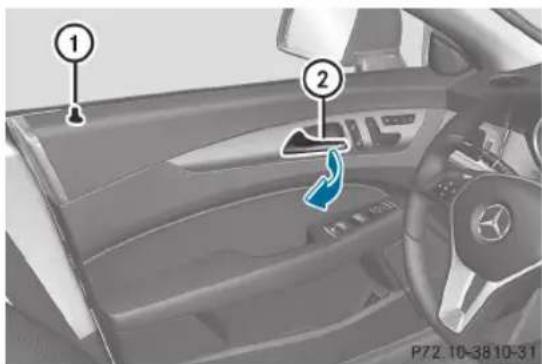 Mercedes-Benz CLS Coupe (2012) - Déverrouillage et ouverture des portes de l'intérieur - 1