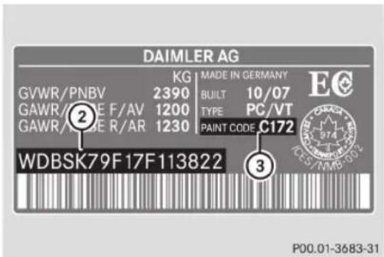 Mercedes-Benz CLS Coupe (2012) - Plaques d'identification - 3