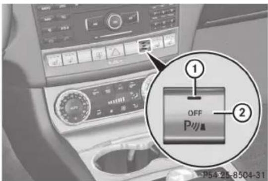 Mercedes-Benz CLS Coupe (2012) - Désactivation/activation de PARKTRONIC - 1
