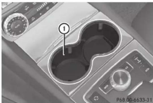 Mercedes-Benz CLS Coupe (2012) - Porte-gobelets dans la console centrale de l'habitacle avant - 2