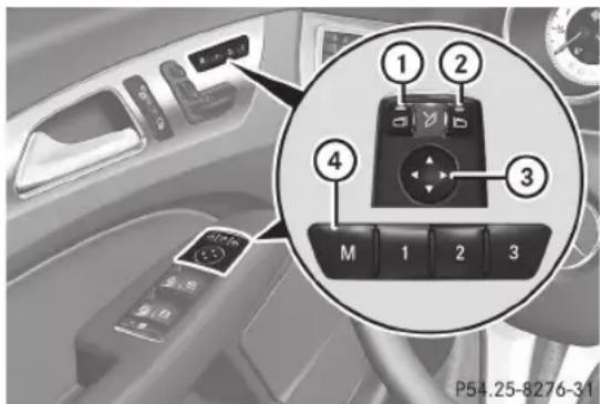 Mercedes-Benz CLS Coupe (2012) - Réglage et mise en mémoire de la position de stationnement - 1