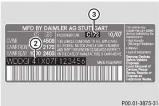 Mercedes-Benz CLS Coupe (2012) - Plaques d'identification - 2