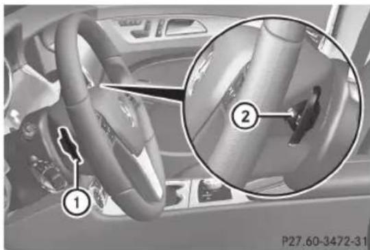 Mercedes-Benz CLS Coupe (2012) - Palettes d'embrayage sur le volant de direction - 1
