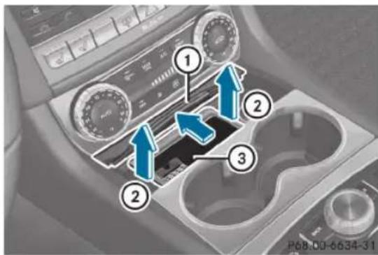 Mercedes-Benz CLS Coupe (2012) - Cendrier dans la console centrale de l'habitacle avant - 1