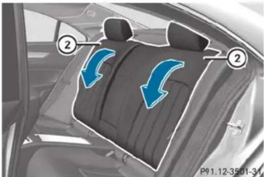 Mercedes-Benz CLS Coupe (2013) - Basculement du dossier vers l'avant - 2