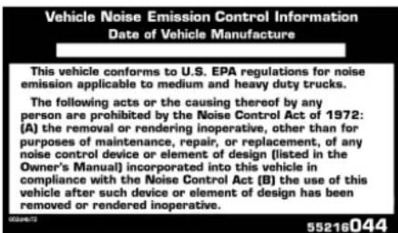 RAM 4500 Chassis Cab (2012) - Entretien requis du système contrôle du bruit et garantie - 1