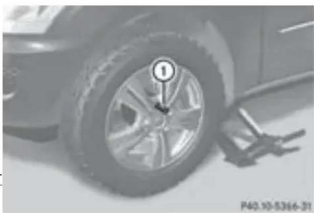 Mercedes-Benz MClass (2009) - タイヤの取り外し - 1