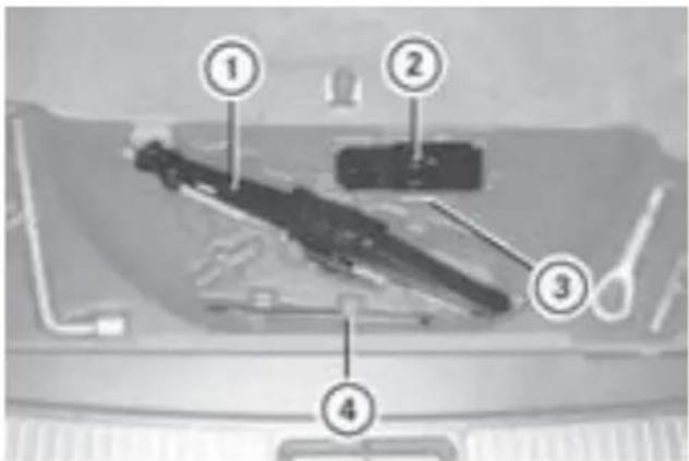 Mercedes-Benz MClass (2009) - 応急用スアタヤ *を取の出す - 1