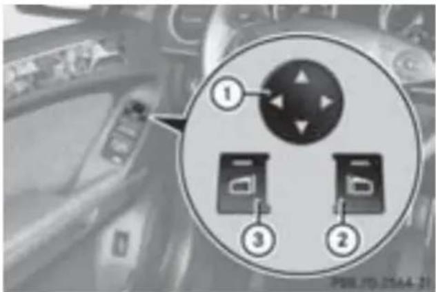 Mercedes-Benz MClass (2009) - 助手席側ドアミラ一の八一KENGLルフ機能 - 1