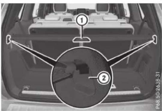 Mercedes-Benz GLS (2017) - Déroulement et enroulement du couvre-bagages - 1