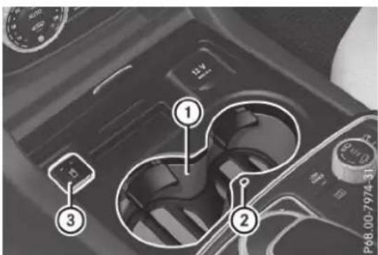 Mercedes-Benz GLS (2017) - Porte-gobelets isotherme dans la console centrale avant - 1