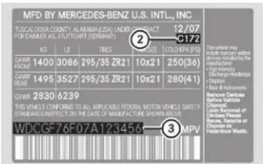 Mercedes-Benz GLS (2017) - Plaques constructeur - 2