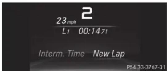 Mercedes-Benz GLS (2017) - Affichage et demarrage du chronometre de course RACETIMER - 2