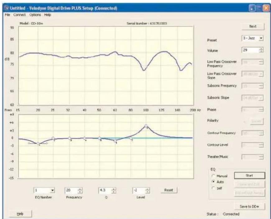 VELODYNE DD18plus - Exemple de modification de réponse en fréquence due à un changement d'emplacement d'un caisson de basses - 1
