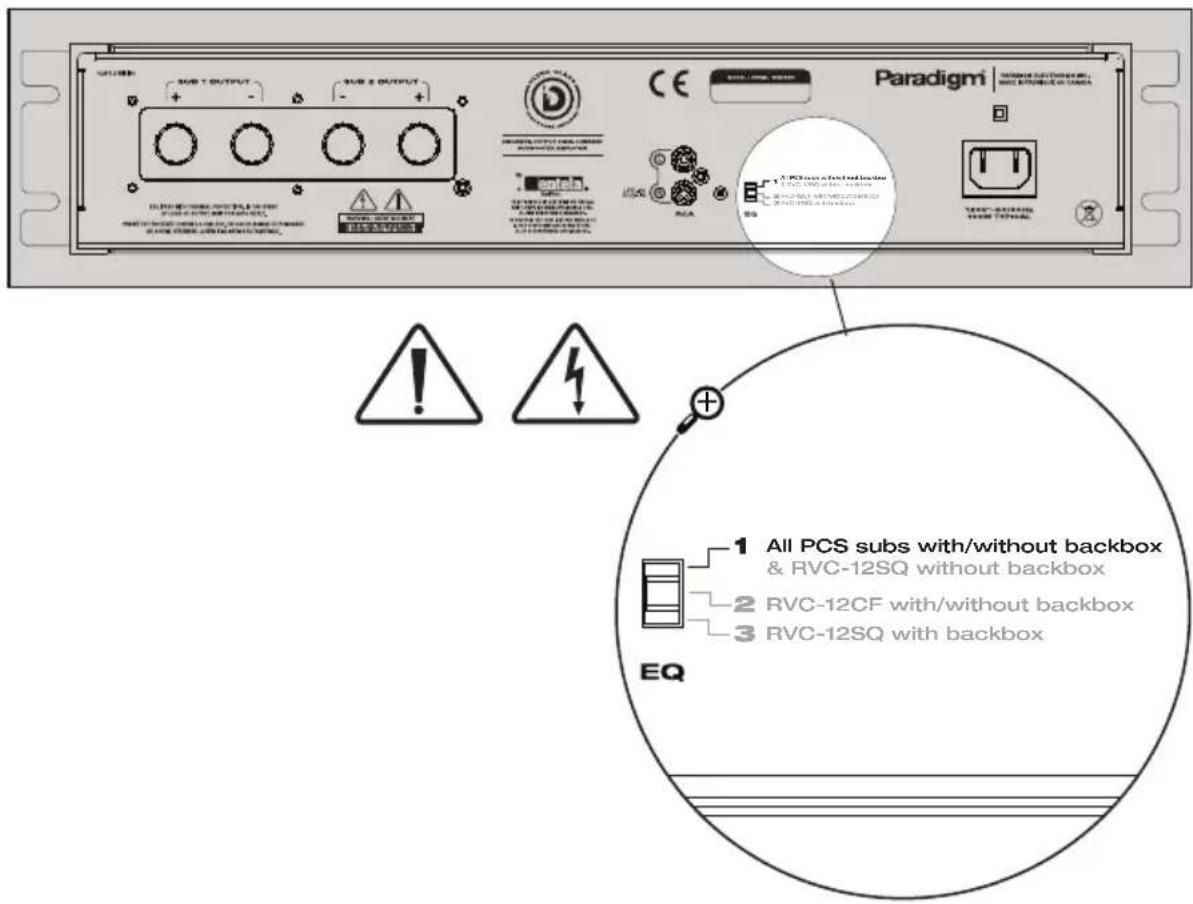 Paradigm PCS82SQ - INTERRUPTEUR « EQ » À 3 POSITIONS Fig.1 - 1