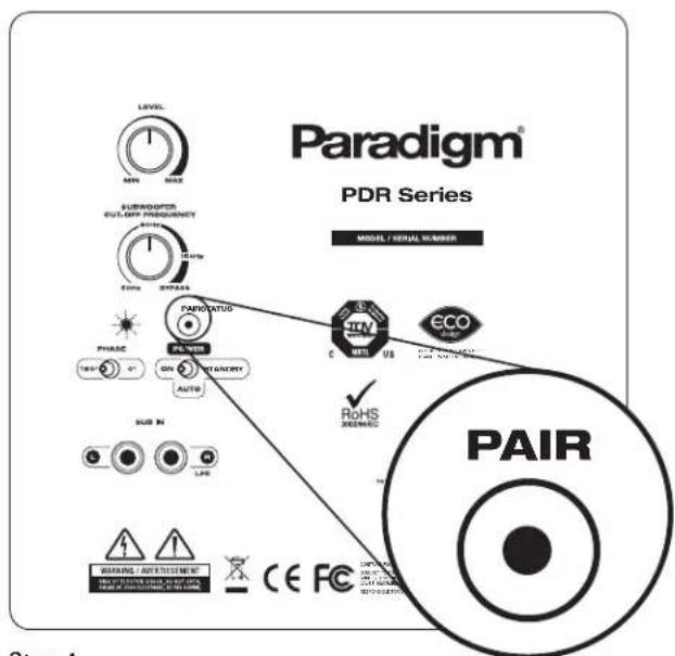 Paradigm PDR 100 - 'PAIRING' YOUR WIRELESS SUBWOOFER WITH THE TRANSMITTER - 4