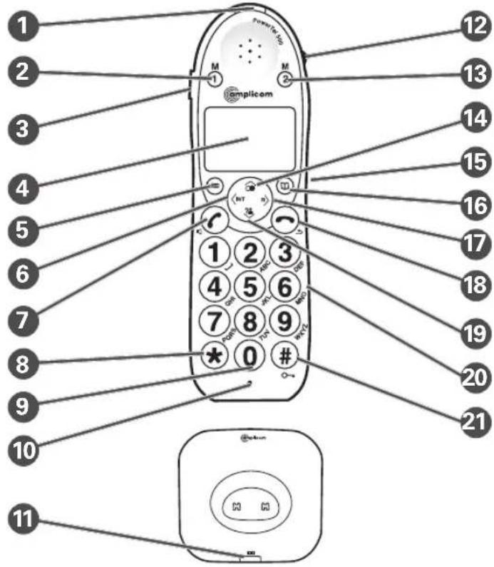 Amplicom PowerTel 501 - Combiné et socle chargeur - 1