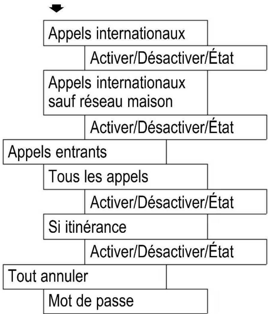 Amplicom Powertel M5010 - Structure du menu - 3