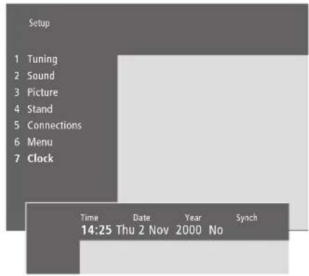 BANG & OLUFSEN BeoVision 332 - Régler l'heure et la date - 1
