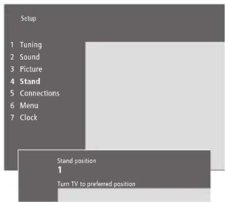 BANG & OLUFSEN BeoVision 332 - Régler des positions vers lesquelles le téléviseur doit se tourner - 1