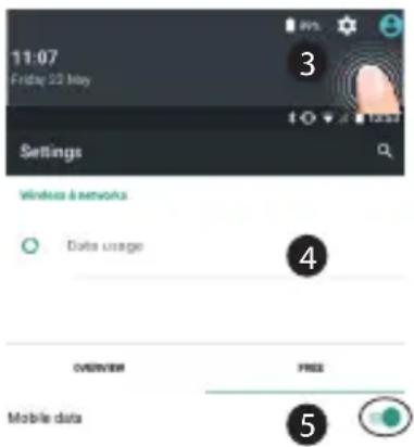 ARCHOS 50e Neon - Ativar/desativar os dados móveis - 1