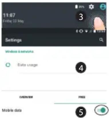 ARCHOS 50e Neon - Activación y desactivación de los datos móviles - 1