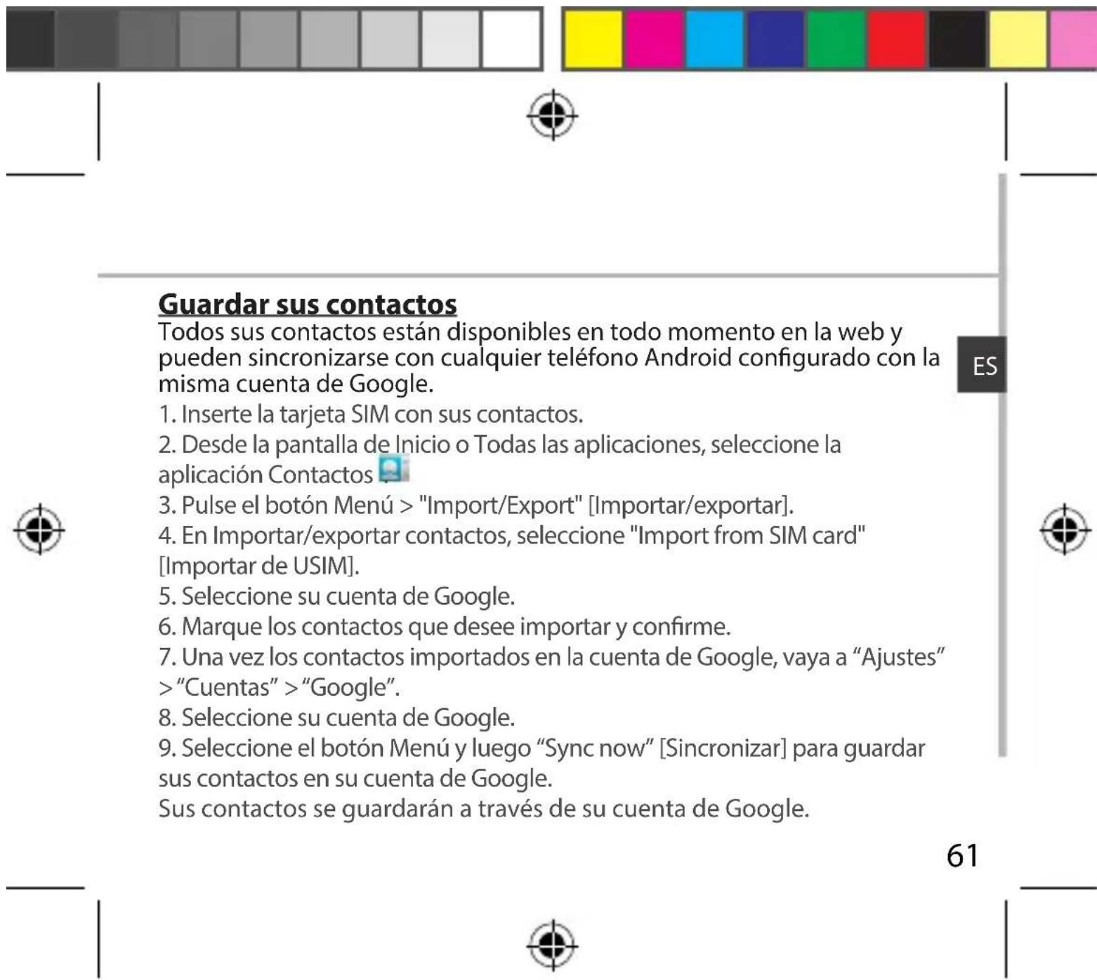 ARCHOS 50b Platinum - Información sobre sincronización - 3
