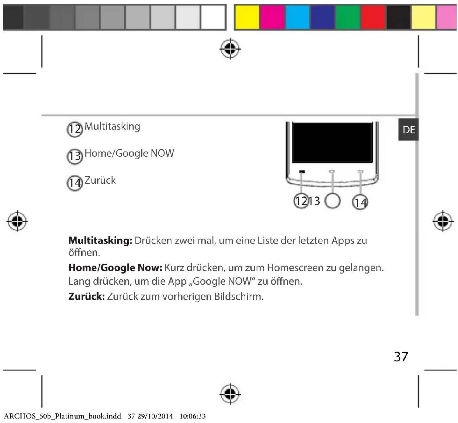 ARCHOS 50b Platinum - Beschreibung des Geräts - 3