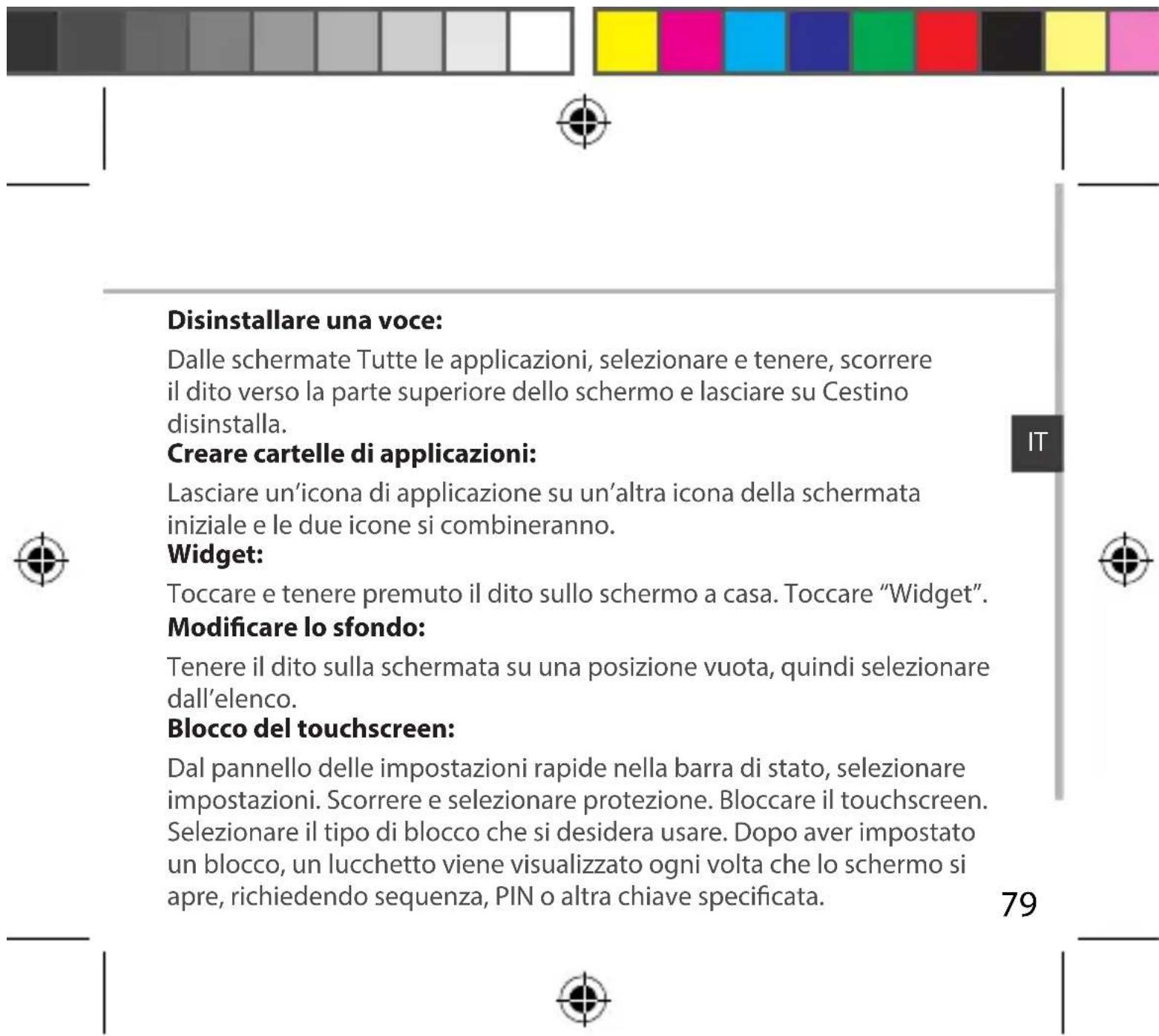 ARCHOS 50b Platinum - Rimuovere una voce della schermata iniziale: - 2