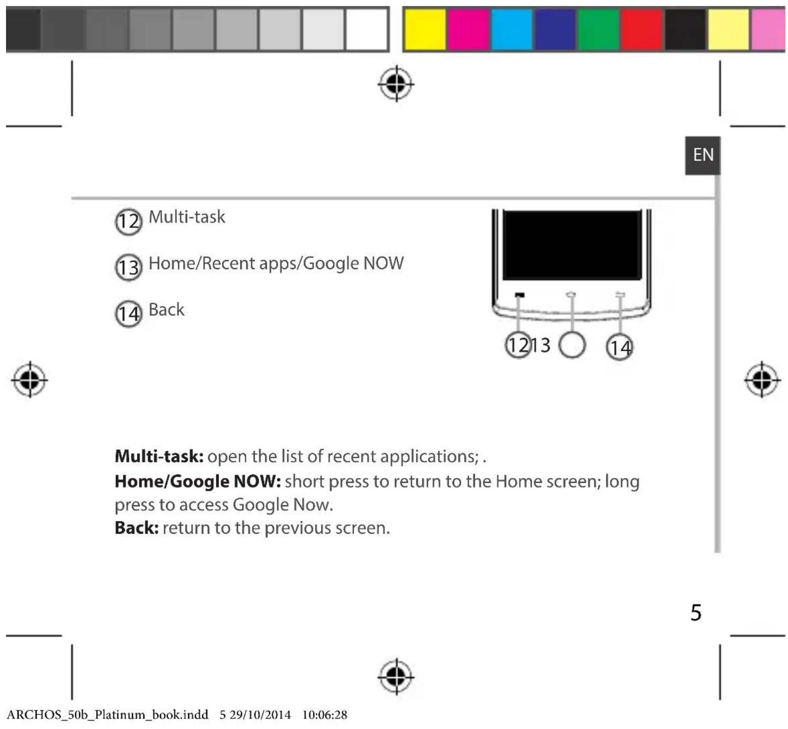 ARCHOS 50b Platinum - Description of the phone - 2