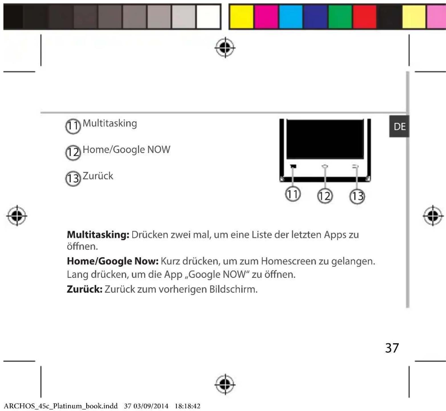ARCHOS 45c Platinum - Beschreibung des Geräts - 2
