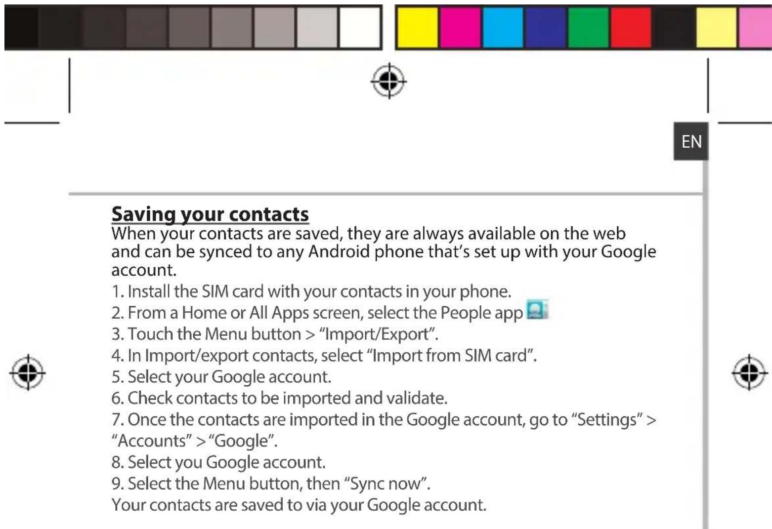 ARCHOS 45c Platinum - Synchronizing info - 2