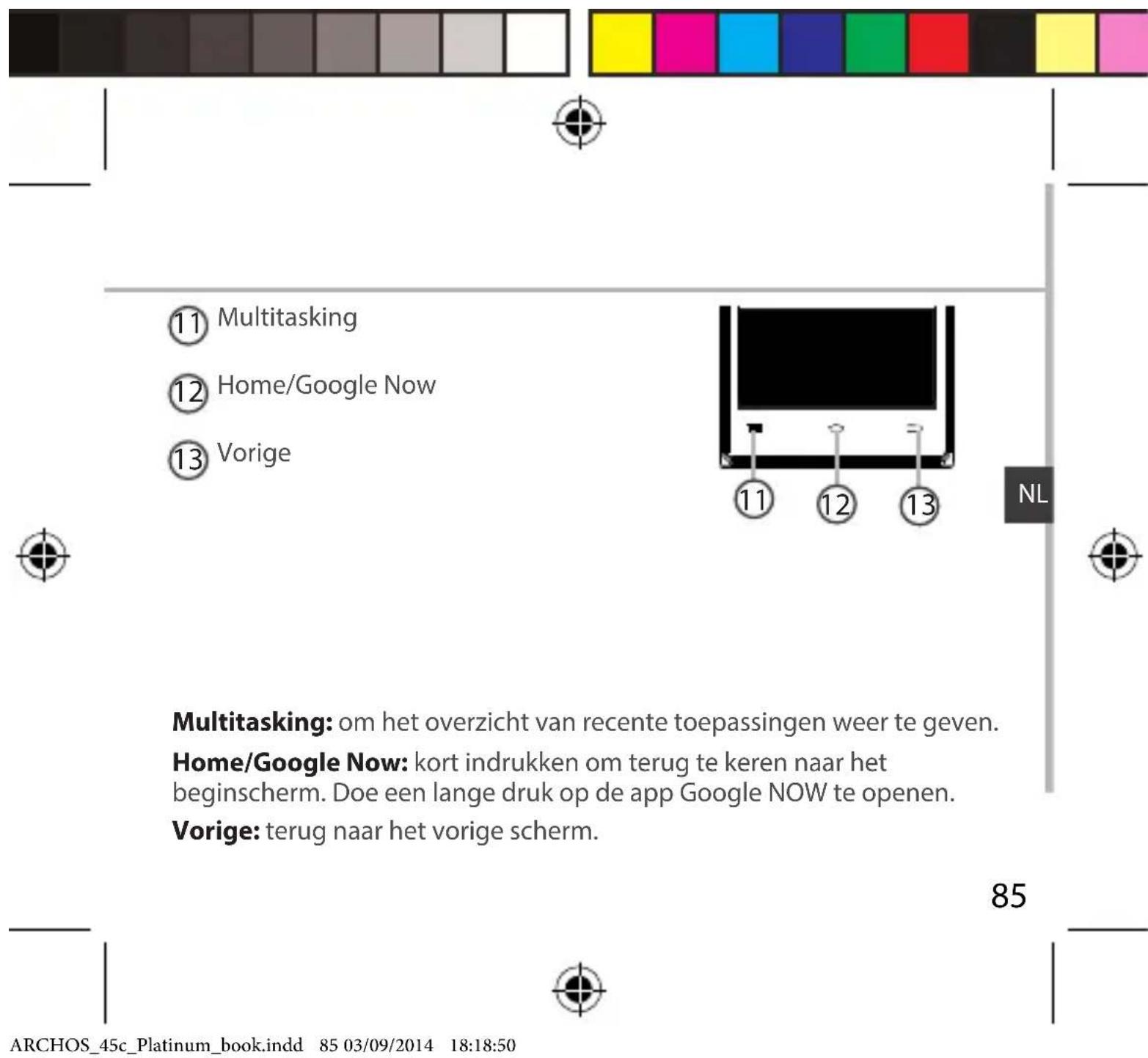 ARCHOS 45c Platinum - Beschrijving van het apparaat - 3