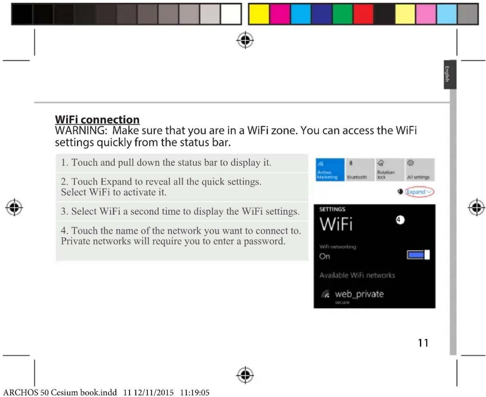 ARCHOS 50 Cesium - Activating/Deactivating the mobile data - 5
