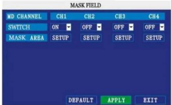 Perel CCTVSET10 - Mask Field Setup - 1