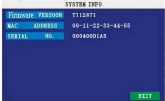Perel CCTVSET10 - SYSTEM INFO - 1