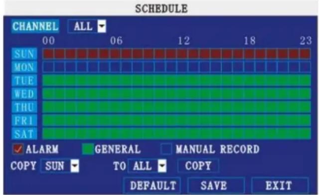 Perel CCTVSET10 - Recording Schedule - 1