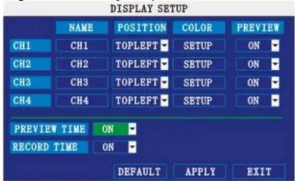 Perel CCTVSET10 - DISPLAY SETUP - 1