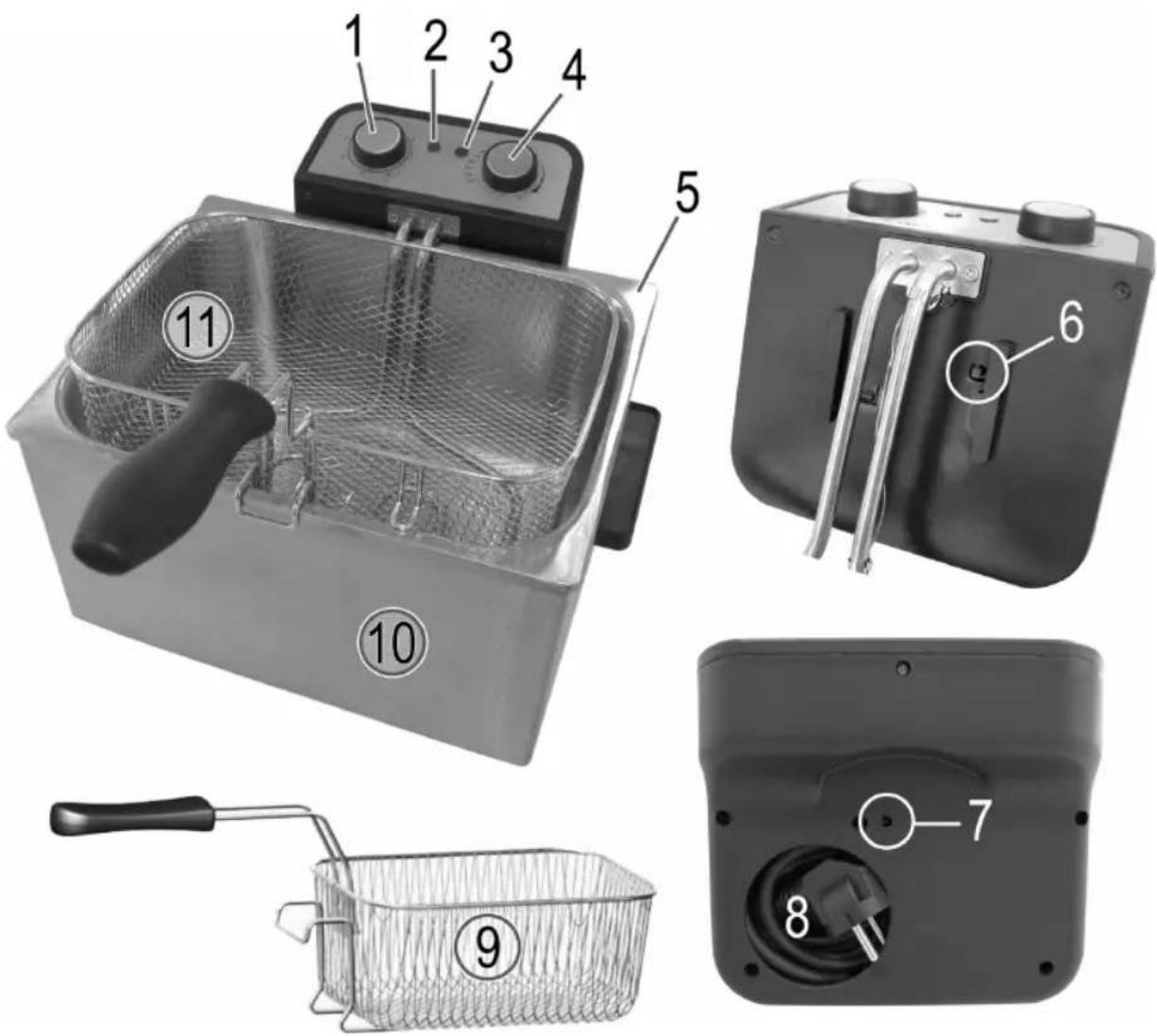 PROFICOOK PCFR 1038 - Übersicht der Bedienelemente - 1