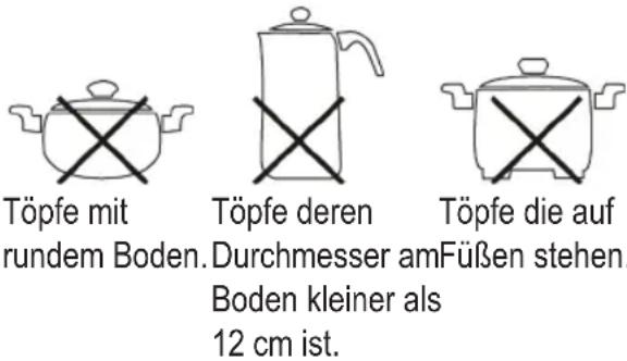 PROFICOOK PCEKI 1062 - Diese Töpfe können Sie nicht verwenden: - 1