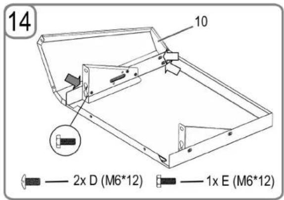 14 10 — 2x D (M6*12) — 1x E (M6*12)