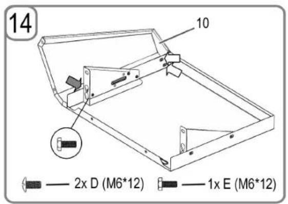 14 10 — 2x D (M6*12) — 1x E (M6*12)