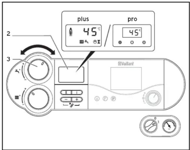 VAILLANT EcoTEC plus VC 466 - Einstellung der Warmwassertemperatur - 1