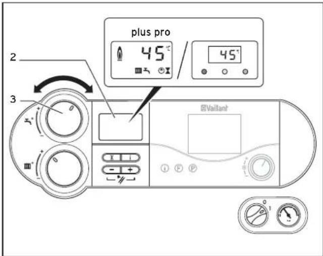 VAILLANT EcoTEC plus VC 656 - Einstellung der Warmwassertemperatur - 1