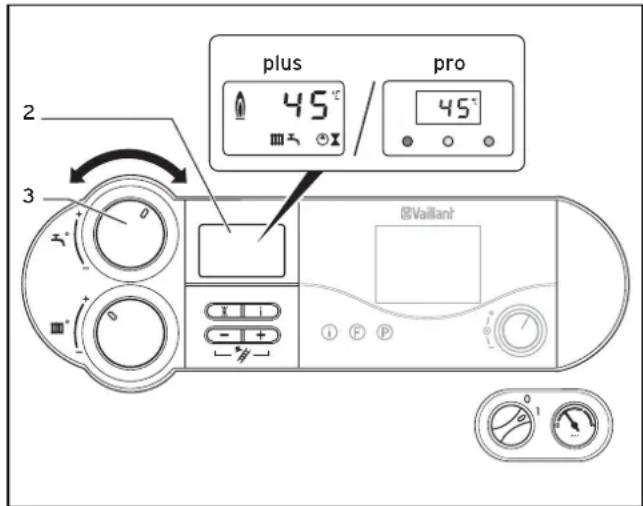 VAILLANT EcoTEC plus VC 656 - Réglage de la température d'eau chaude - 1