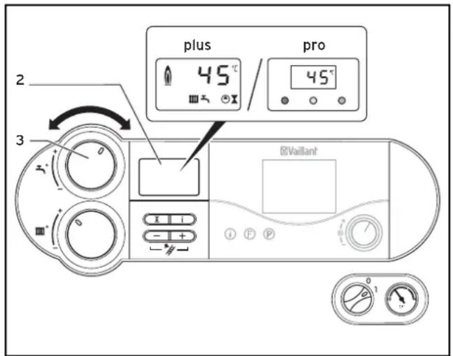 VAILLANT EcoTEC plus VC 656 - Einstellung der Warmwassertemperatur - 1