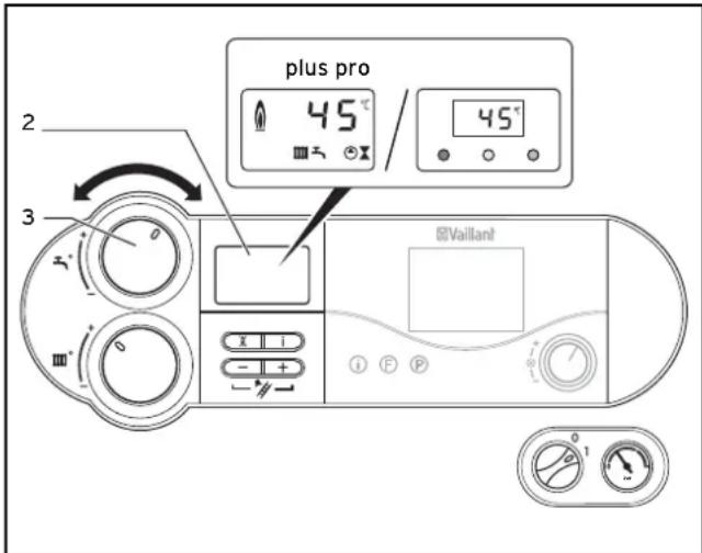 VAILLANT EcoTEC plus VC 656 - Réglage de la température d'eau chaude - 1