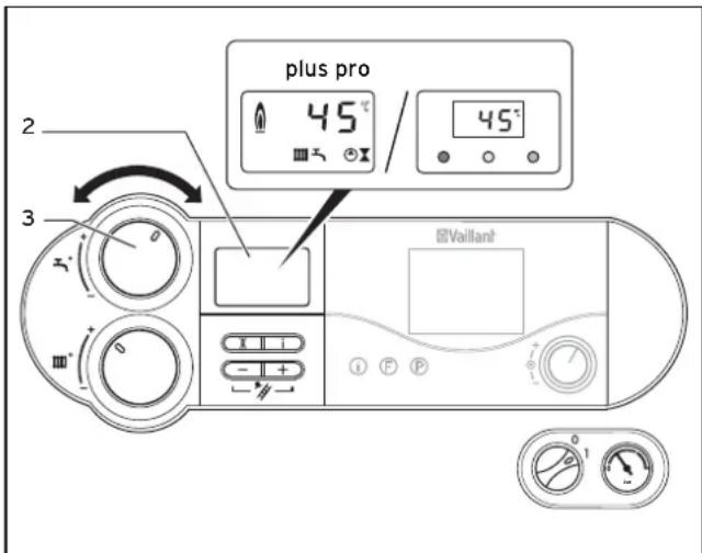 VAILLANT EcoTEC plus VC 656 - Instelling van de warmwatertemperatuur - 1