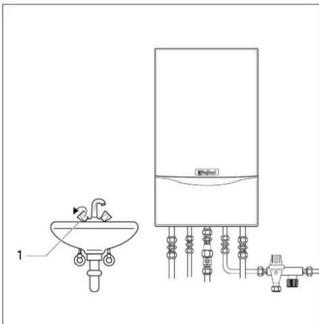 VAILLANT EcoMAX exclusiv 45 - Wärmestartfunktion Ein- und Ausschalten (nur bei Kombigeräten) - 1