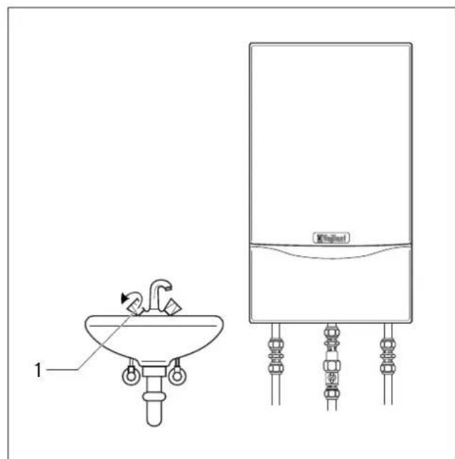 VAILLANT EcoMAX exclusiv 45 - Puiser de I'eau chaude (chaudieres mixtes) (fig.B.7) - 2